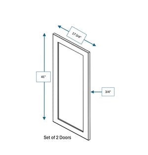 Platinum Grey Clear Glass Door for 36 in. Wide x 12 in. Deep x 42 in. Tall - Wall Shaker Cabinet - 2 Pack