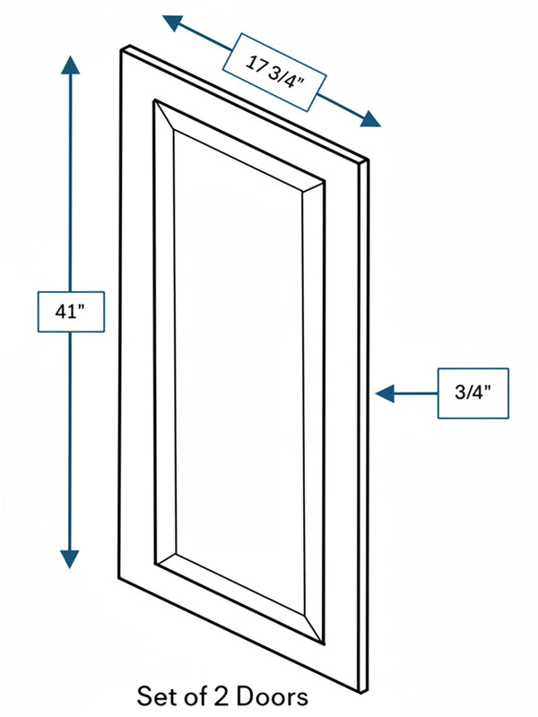 Broad Creek Blue Bevel Shaker Clear Glass Door 36 in. x 42 in. - 2 Pack