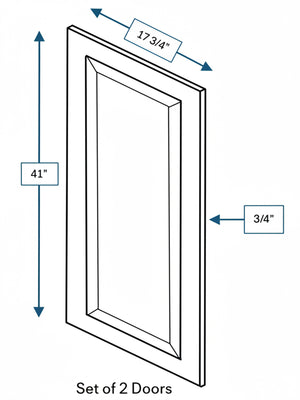 Sea Pines Green Bevel Shaker Clear Glass Door 36 in. x 42 in. - 2 Pack