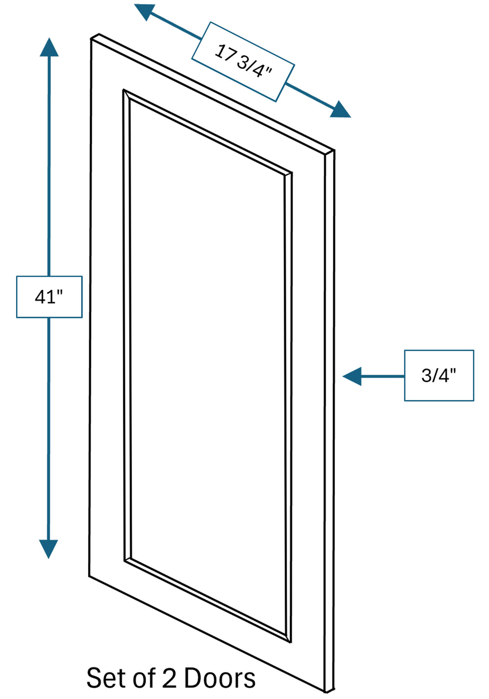 Montpelier Sage Raised Panel Clear Glass Door 2-Pack 36 in. x 42 in.