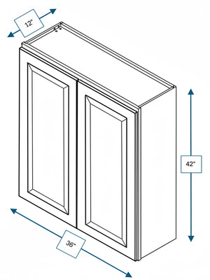 Harbour Town White Bevel Shaker Wall Cabinet 36 in. x  42 in.