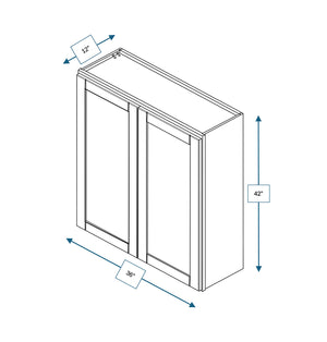 Malibu White 36 in. Wide x 12 in. Deep x 42 in. Tall - Wall Shaker Cabinet