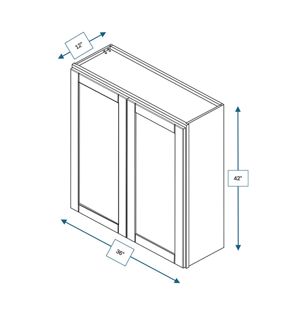 Malibu White 36 in. Wide x 12 in. Deep x 42 in. Tall - Wall Shaker Cabinet