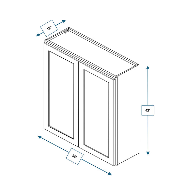 Hampton Pewter 36 in. Wide x 12 in. Deep x 42 in. Tall - Wall Shaker Cabinet