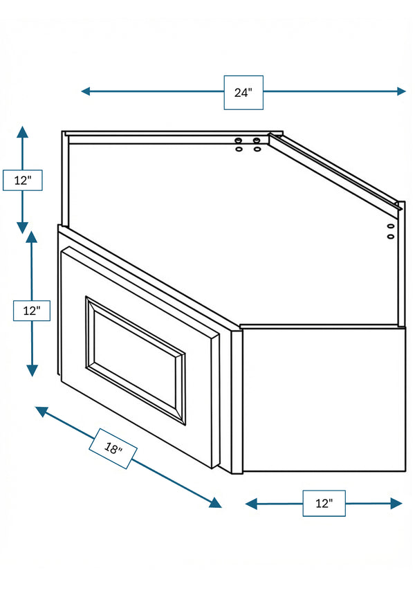Chalet White Raised Panel Wall Cabinet 24 in. x 12 in.
