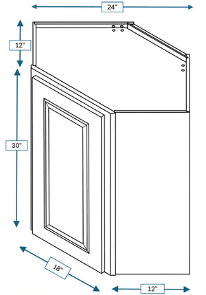 Montpelier Sage Raised Panel Diagonal Wall Cabinet 24 in. x 12 in. x 30 in.