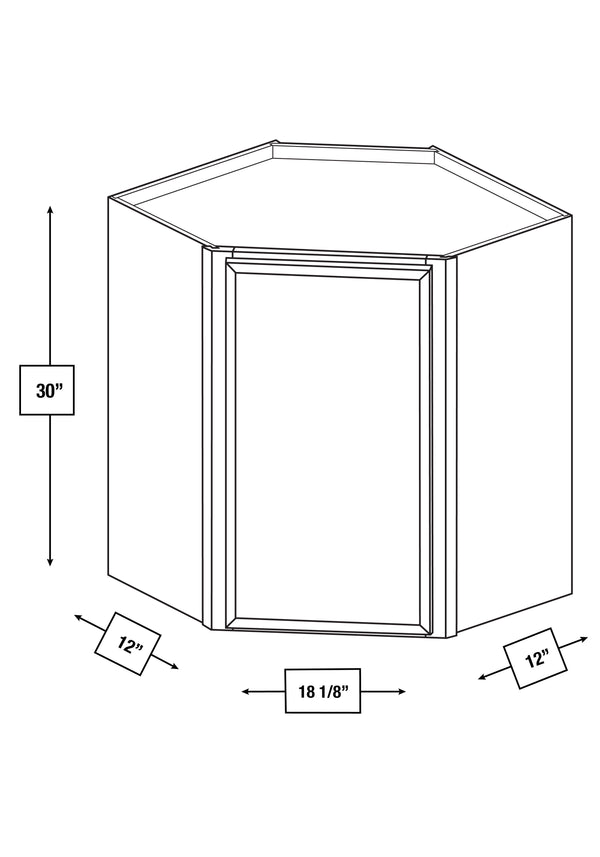Broadway Black Slim Shaker Diagonal Wall Cabinet 24 in. x 12 in. x 30 in.