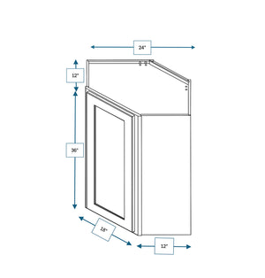 Builder's Pride White 24 in. Wide x 12 in. Deep x 36 in. Tall - Diagonal Wall Shaker Cabinet