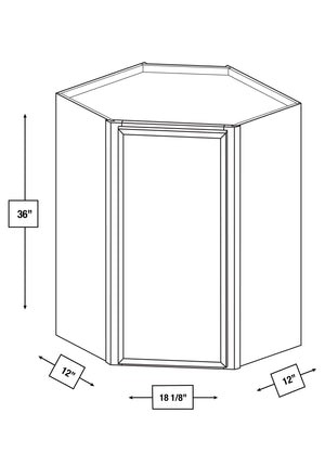Franklin White Slim Shaker Diagonal Wall Cabinet 24 in. x 12 in. x 36 in.