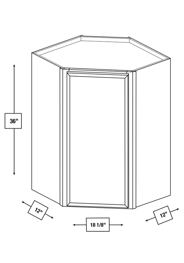 Franklin White Slim Shaker Diagonal Wall Cabinet 24 in. x 12 in. x 36 in.