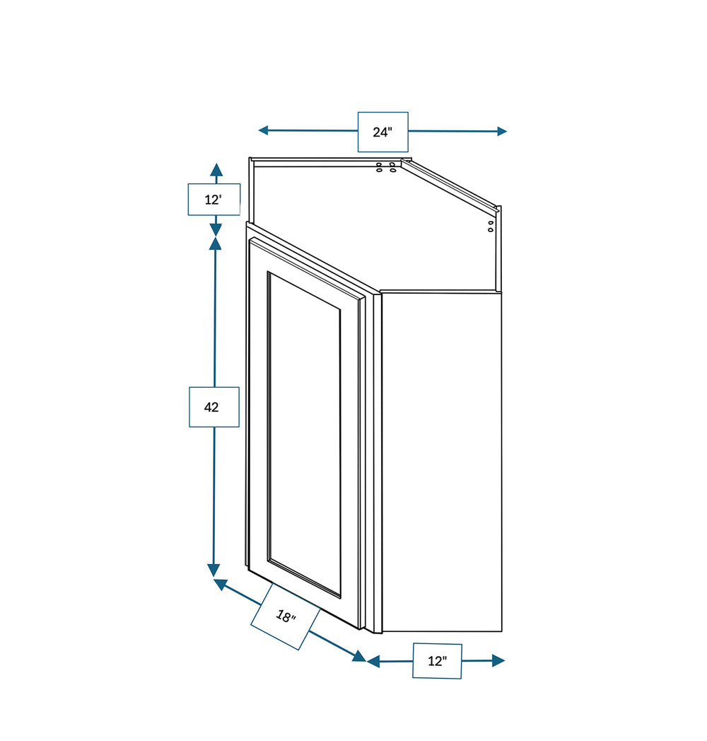 Builder's Pride Bluff Shaker Diagonal Wall Cabinet 24 in. x 12 in. x 42 in.