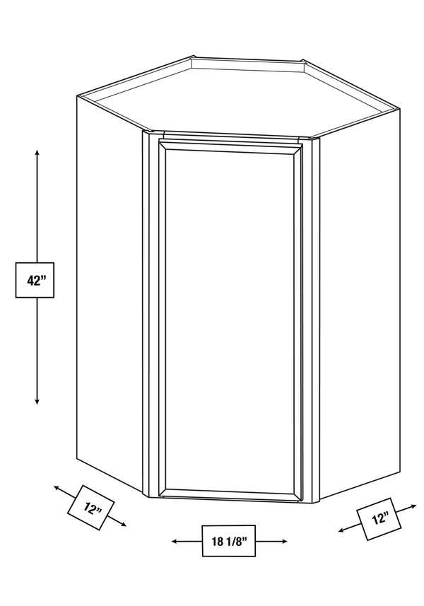 Brentwood Fawn Slim Shaker Diagonal Wall Cabinet 24 in. x 12 in. x 42 in.
