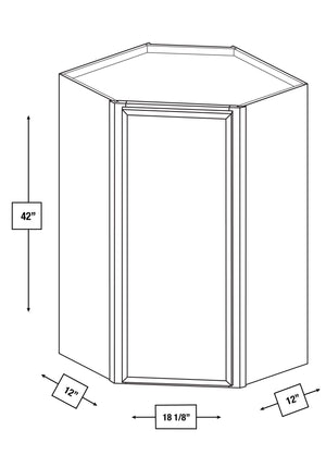 Franklin White Slim Shaker Diagonal Wall Cabinet 24 in. x 12 in. x 42 in.