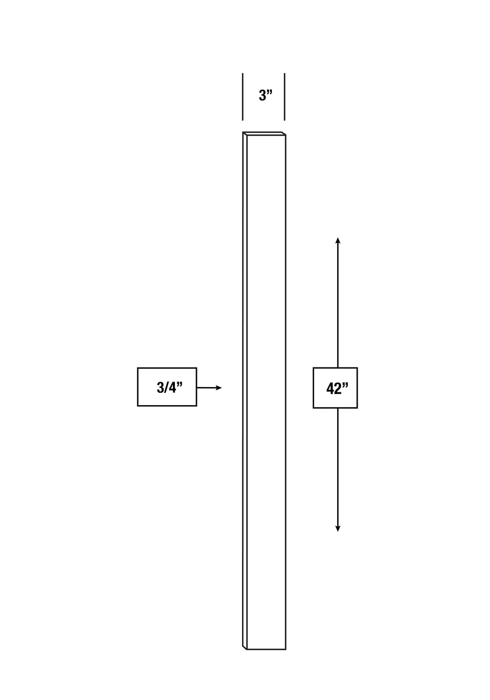 Hampton Pewter 3 in. Wide x .75 in. Deep x 42 in. Tall - Wall Filler Molding for Shaker Cabinet