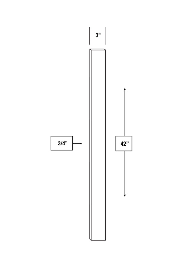 Platinum Grey 3 in. Wide x .75 in. Deep x 42 in. Tall - Wall Filler Molding for Shaker Cabinet