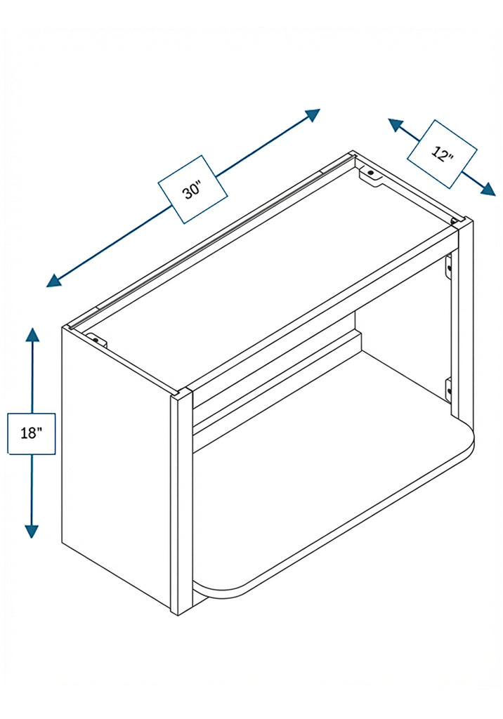 Chalet White Raised Panel Wall Microwave Cabinet 30 in. x 12 in. x 18 in.