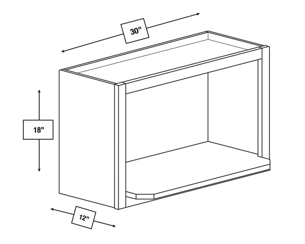 Franklin White Slim Shaker Wall Microwave Cabinet 30 in. x 12 in. x 18 in.