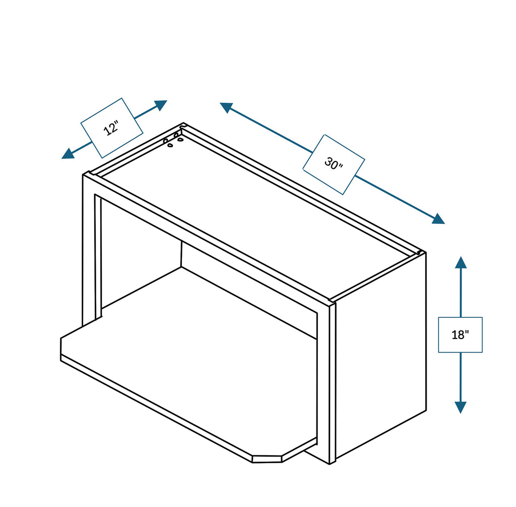 Malibu White Shaker Wall Microwave Cabinet 30 in. x 12 in. x 18 in.
