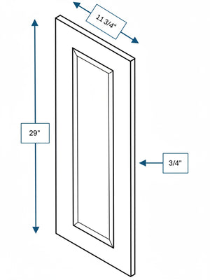 Broad Creek Blue Bevel Shaker 30 in. Wall End Panel
