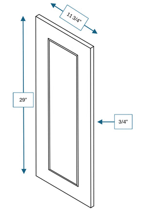 Chalet White Raised Panel 30 in. Wall End Panel