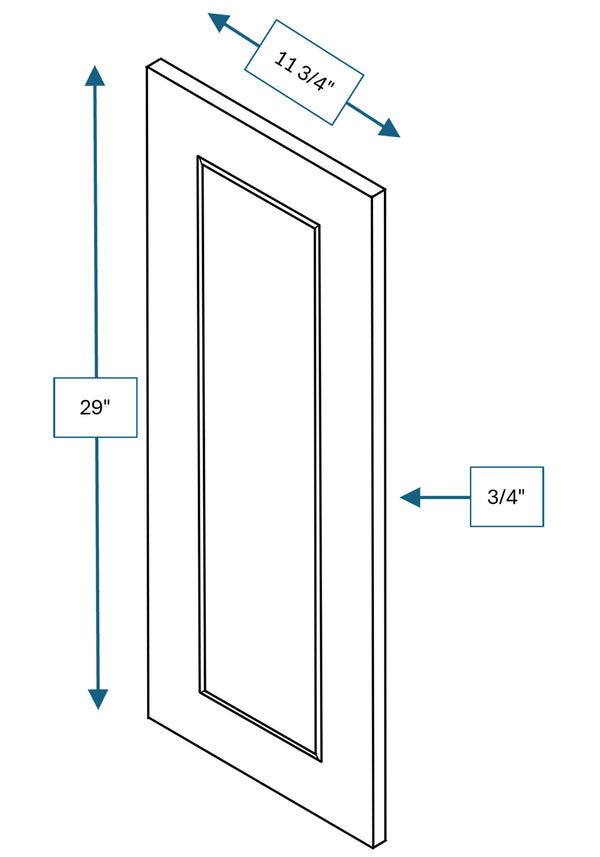 Chalet White Raised Panel 30 in. Wall End Panel