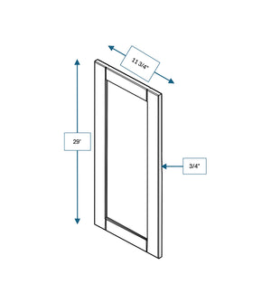 Malibu White 12 in. Wide x .75 in. Deep x 30 in. Tall - Wall End Panel for Shaker Cabinet