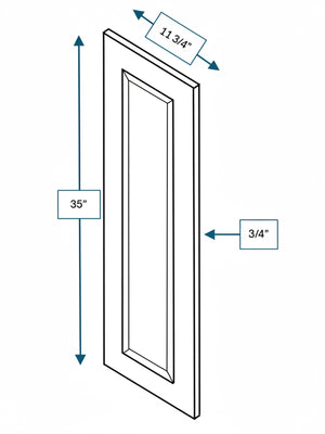 Harbour Town White Bevel Shaker 36 in. Wall End Panel
