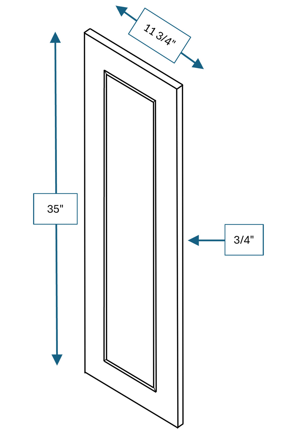 Knightsbridge Brown Raised Panel 36 in. Wall End Panel
