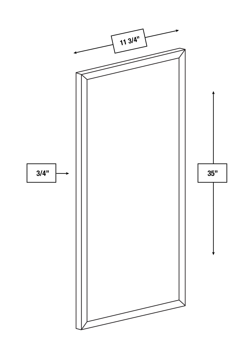 Franklin White Slim Shaker 36 in. Wall End Panel
