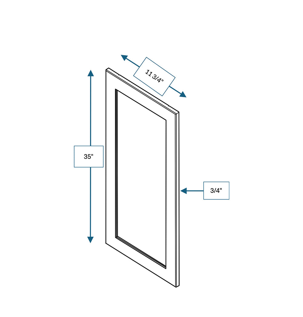 Nantucket Bluff 12 in. Wide x .75 in. Deep x 36 in. Tall - Wall End Panel for Shaker Cabinet