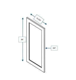 Hampton Pewter 12 in. Wide x .75 in. Deep x 36 in. Tall - Wall End Panel for Shaker Cabinet