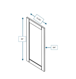 Malibu White 12 in. Wide x .75 in. Deep x 36 in. Tall - Wall End Panel for Shaker Cabinet