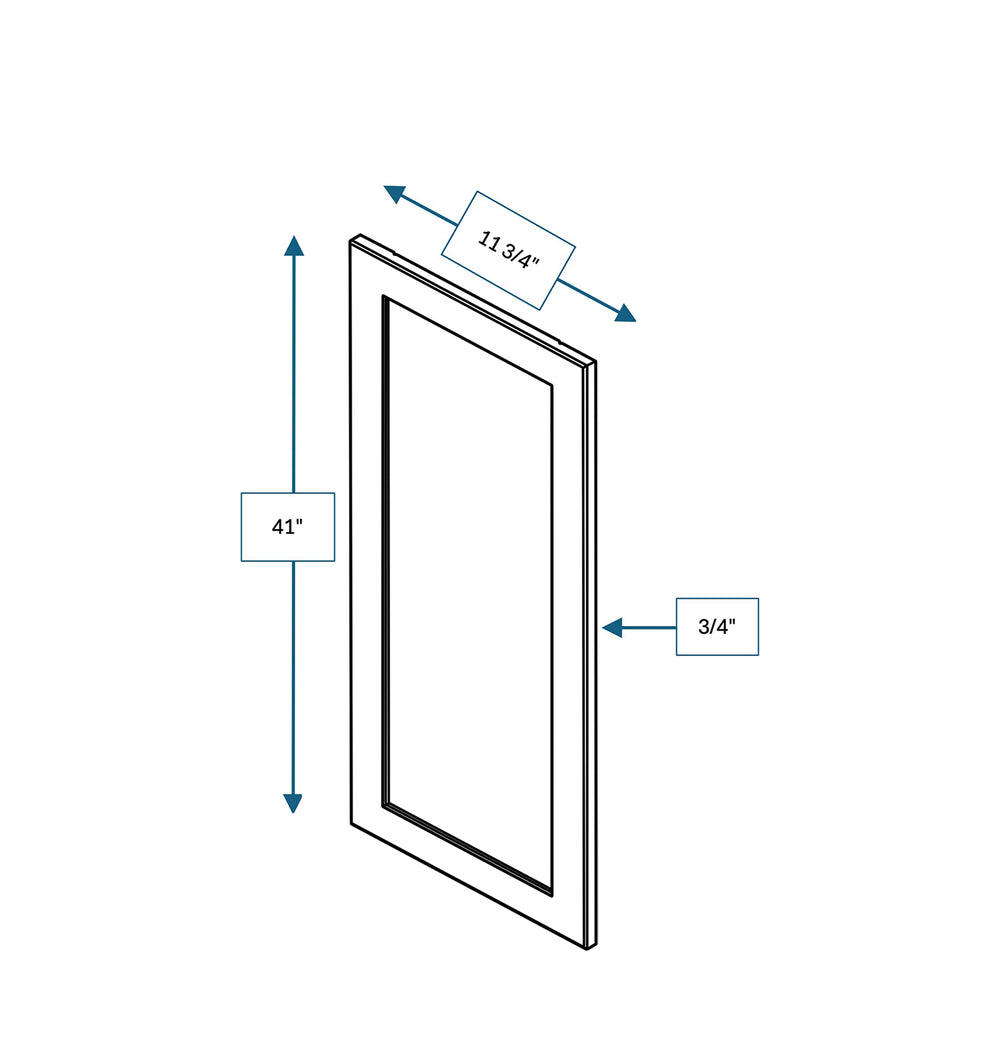 Hampton Pewter 12 in. Wide x .75 in. Deep x 42 in. Tall - Wall End Panel for Shaker Cabinet