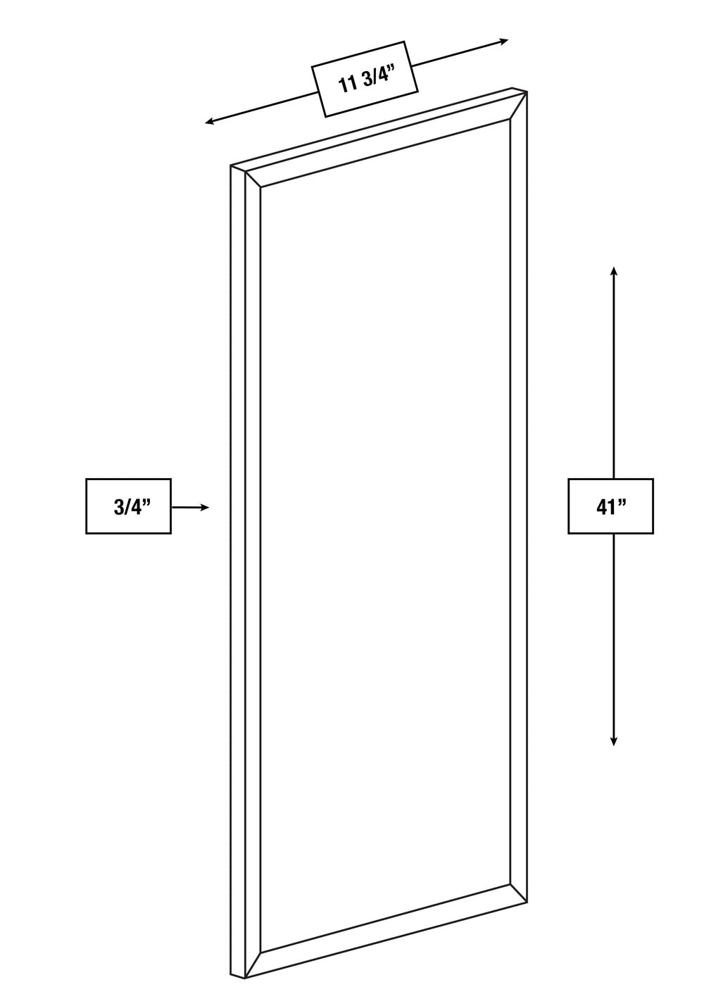 Franklin White Slim Shaker 42 in. Wall End Panel