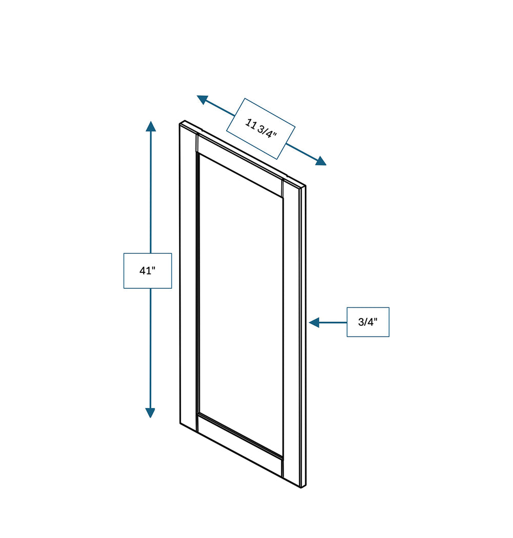 Malibu White 12 in. Wide x .75 in. Deep x 42 in. Tall - Wall End Panel for Shaker Cabinet