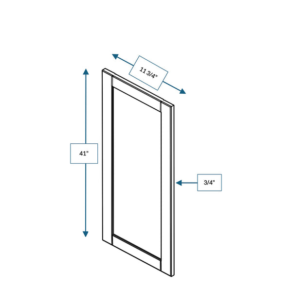 Malibu White 12 in. Wide x .75 in. Deep x 42 in. Tall - Wall End Panel for Shaker Cabinet