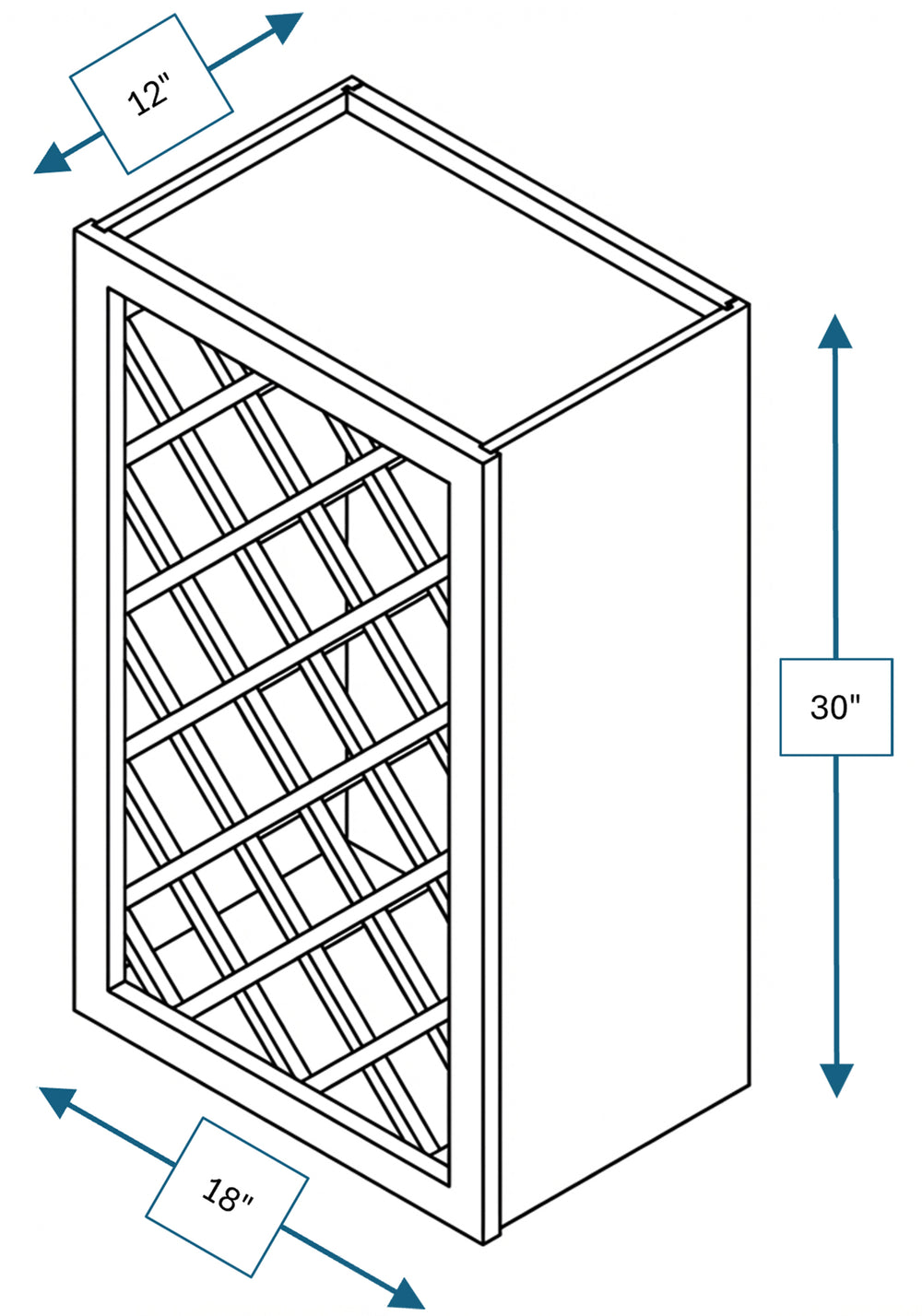 Montpelier Sage Raised Panel 18 in. x 30 in. Wine Rack