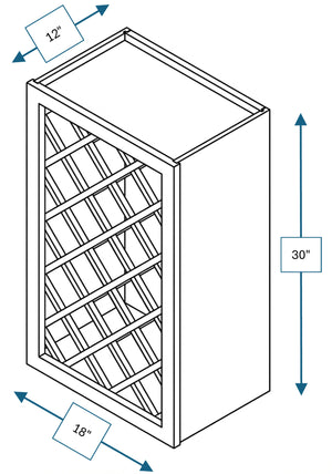 Montpelier Sage Raised Panel 18 in. x 30 in. Wine Rack