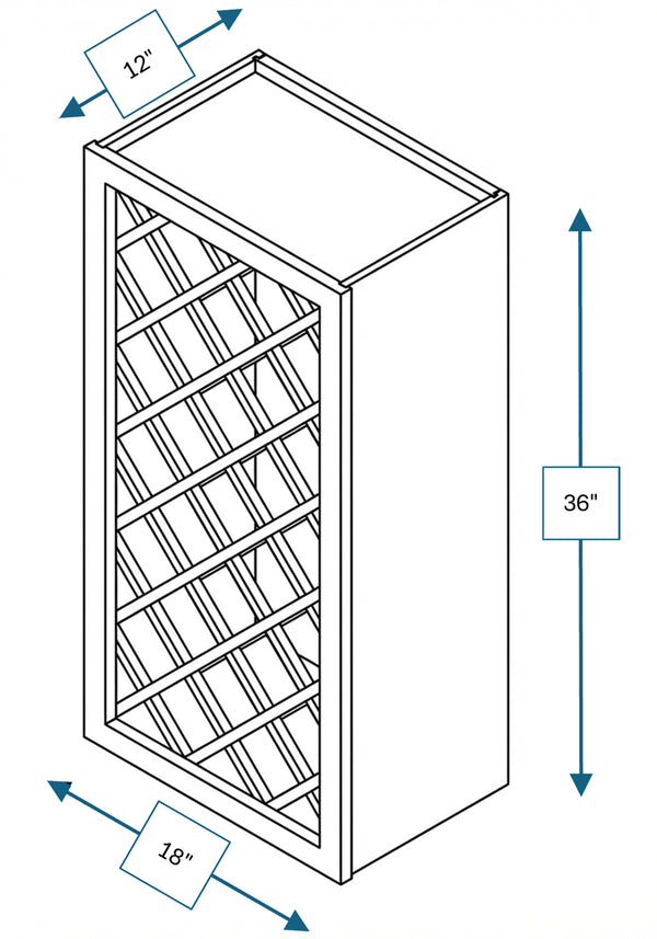 Chalet White Raised Panel 18 in. x 36 in. Wine Rack