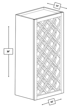 Franklin White Slim Shaker 18 in. x 36 in. Wine Rack