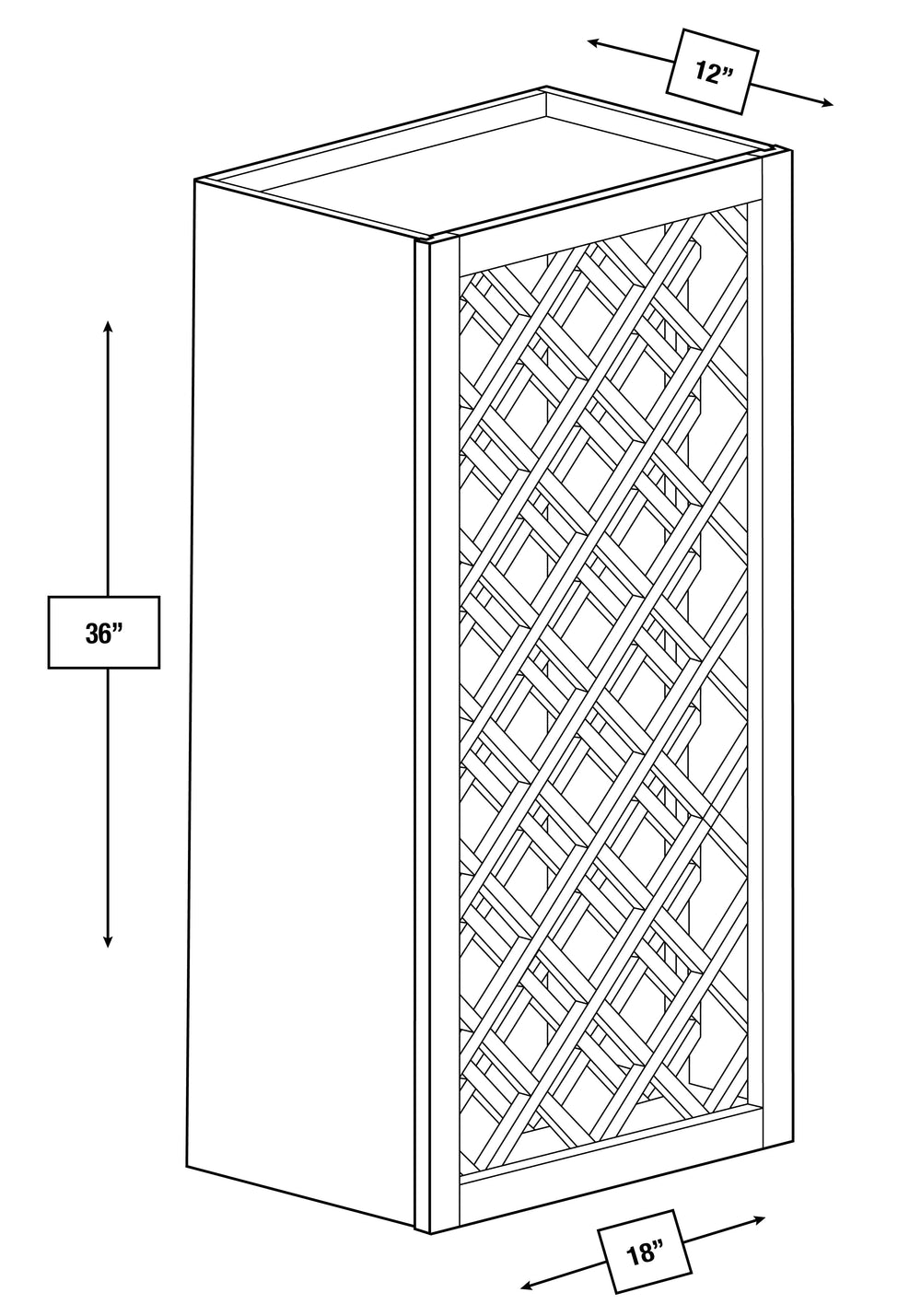 Arctic Mist Slim Shaker 18 in. x 36 in. Wine Rack