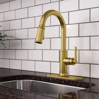 Colfax 1-Handle Pull Down Kitchen Faucet Brushed Gold