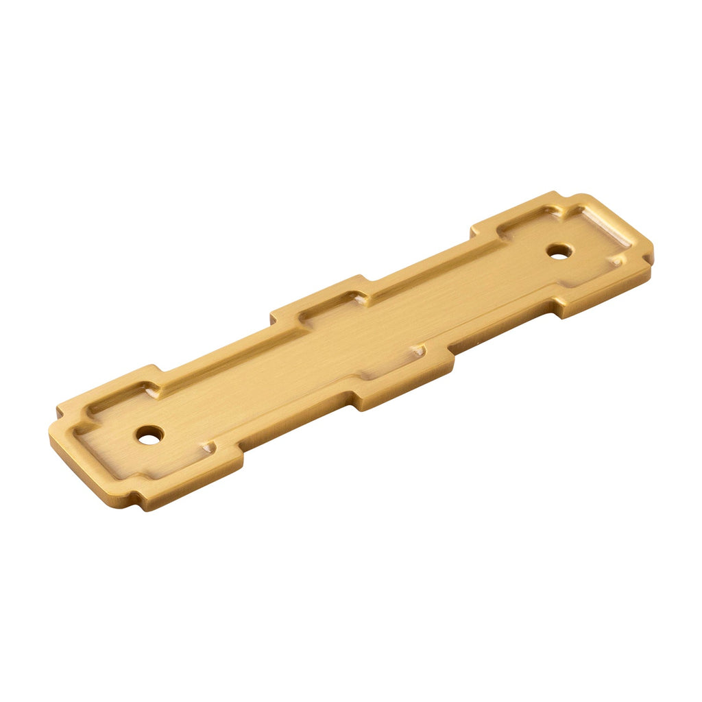 Coventry Pull Backplate 3-3/4 Inch (96mm) Center to Center Brushed Golden Brass Finish