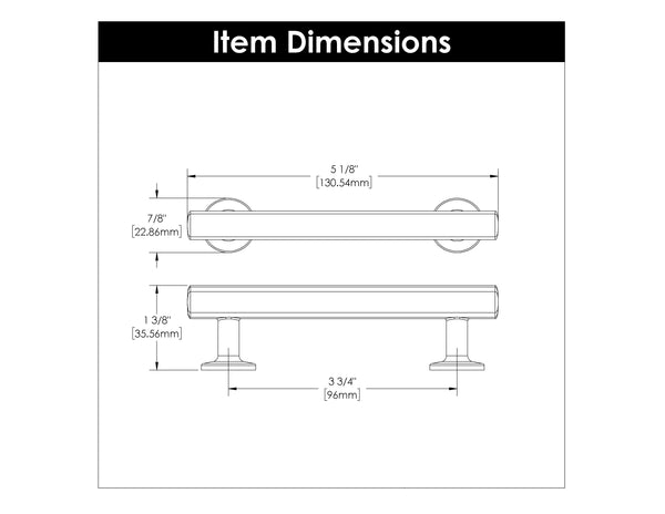 Woodward Pull 3-3/4 Inch (96mm) Center to Center Chrome