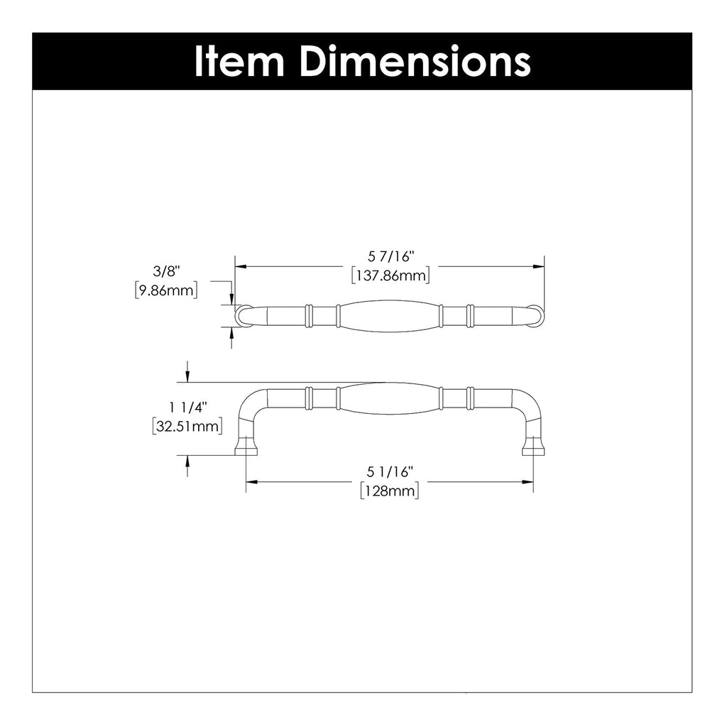 Williamsburg Pull 5-1/16 Inch (128mm) Center to Center Polished Brass Finish