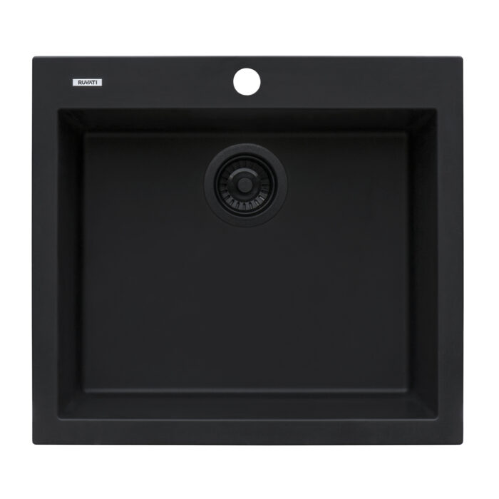Granite Topmount 22x20 Single Basin Sink Midnight Black