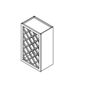 Hampton Pewter 18 in. Wide x 12 in. Deep x 30 in. Tall - Wine Rack Shaker Cabinet