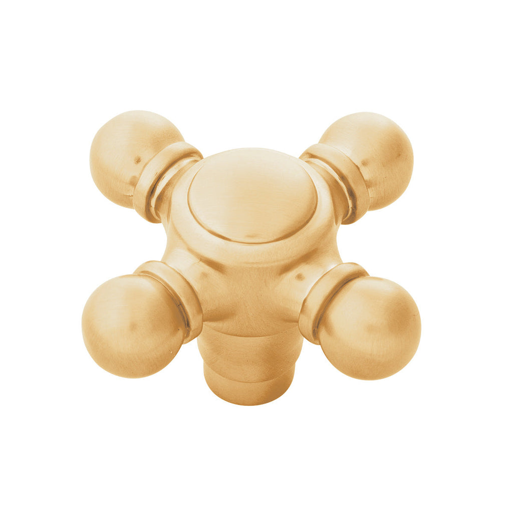 Fuller Knob 2-1/8 Inch x 2-1/8 Inch Brushed Golden Brass Finish