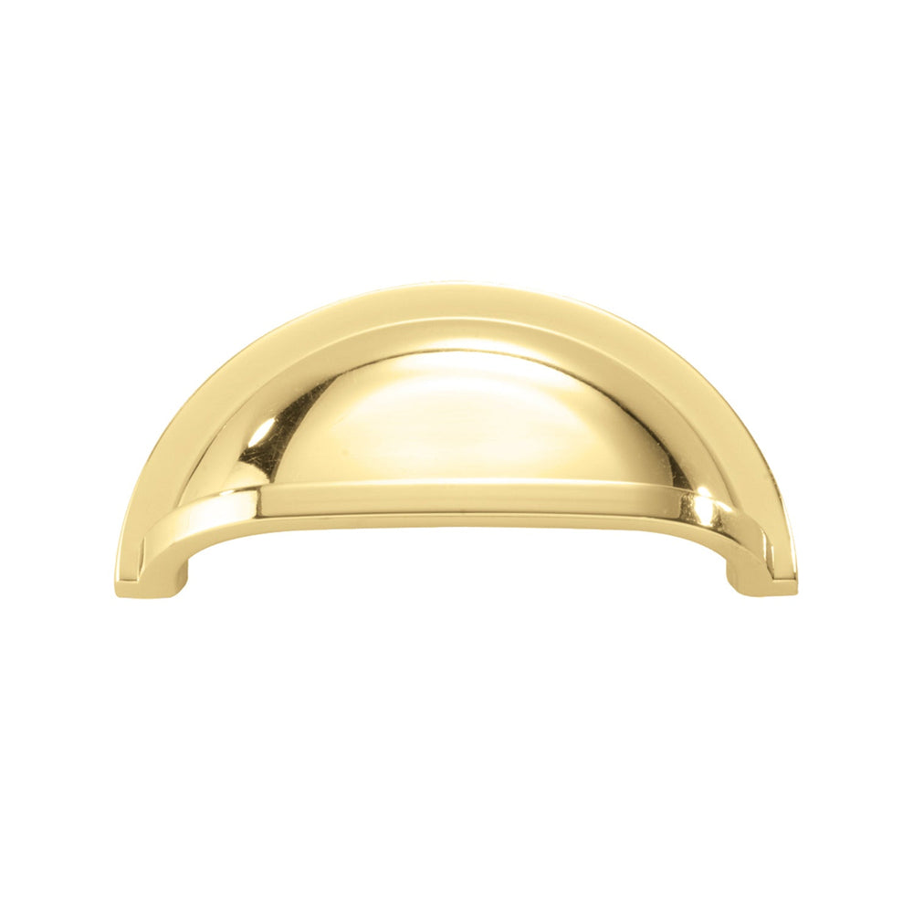 Williamsburg Cup Pull 3 Inch Center to Center Polished Brass