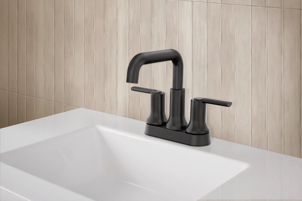 MOEN® Zyla™  Two-Handle Centerset Matte Black High-Arc Bathroom Faucet